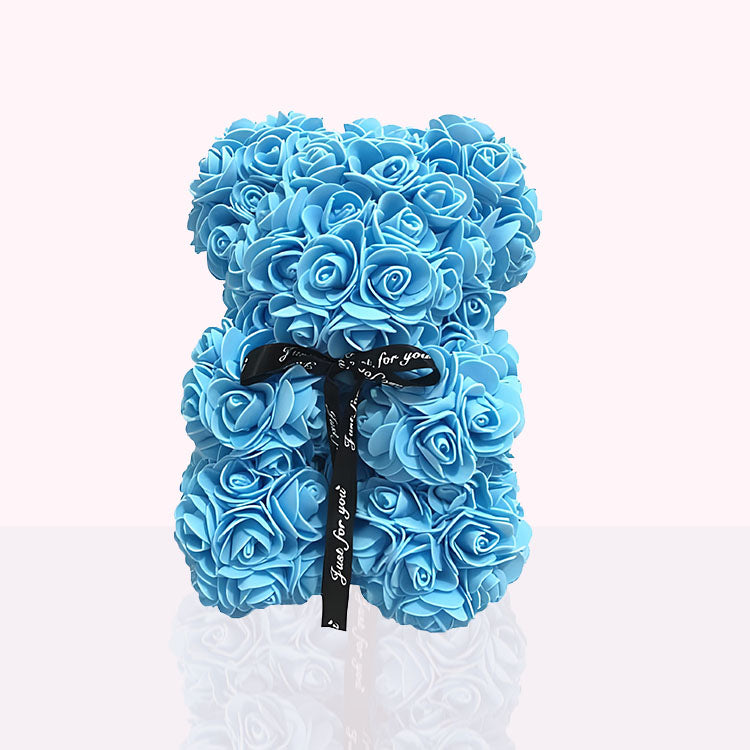 Rozen beer blauw - Knuffelbeer